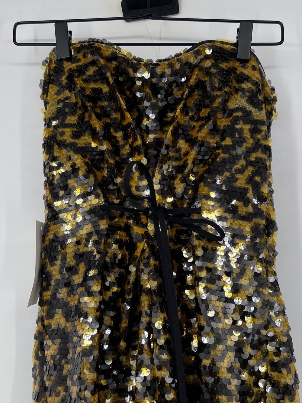 STAUD TURMERIC Cece Sequined Strapless Maxi Dress Strapless Gold Evening Gown 6 - Picture 6 of 16